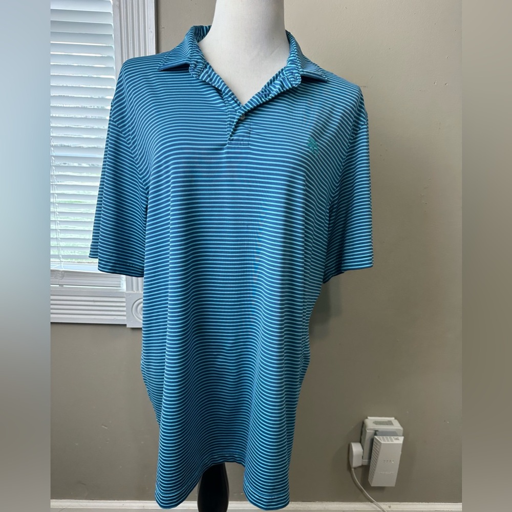 Vineyard vines, men’s size, large performance polo,‎ short sleeve, blue stripe